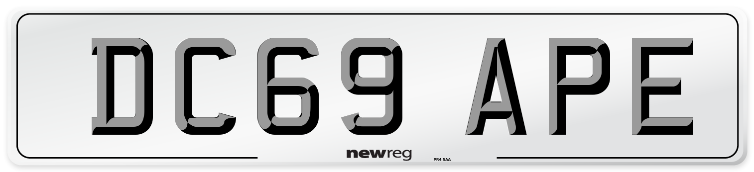 DC69 APE Number Plate from New Reg